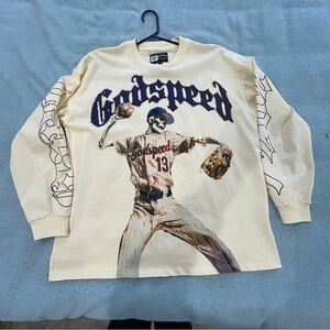 Godspeed Cream Long Sleeve Graphic Tee - Men's